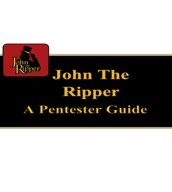 John The Ripper a Pentester Guide